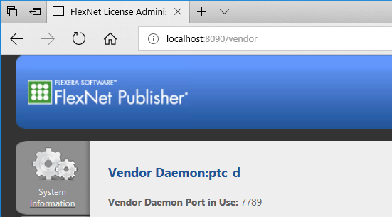 Flexnet Admin License ServerのWEBインターフェイス